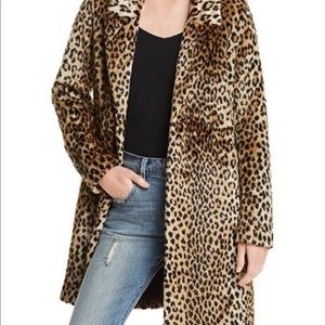 SALE!!! Leopard cheetah print faux fur coat